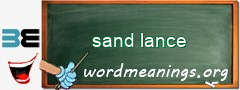 WordMeaning blackboard for sand lance